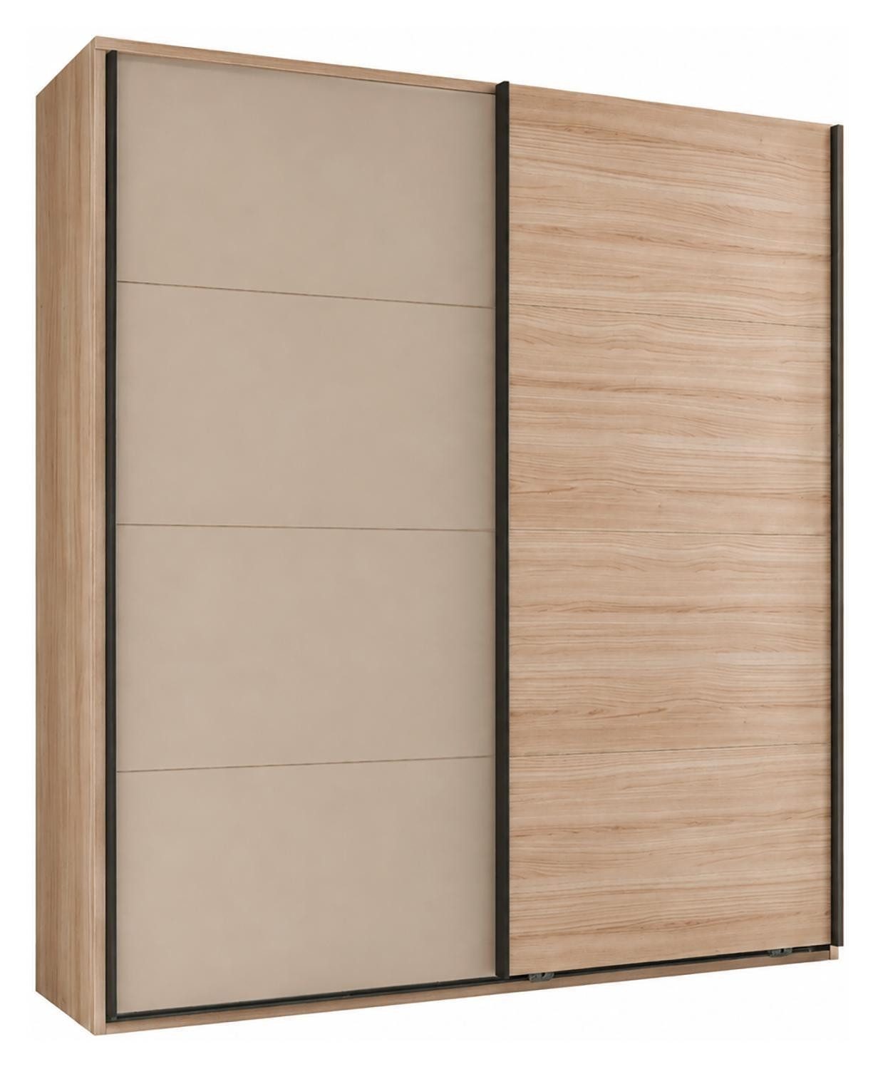 Vito Schwebetürenschrank ASSUME, Cashmerebraun, Riva Eiche Dekor, 2 Türen, B 170 x H 196 x T 59 cm, ohne Passepartout