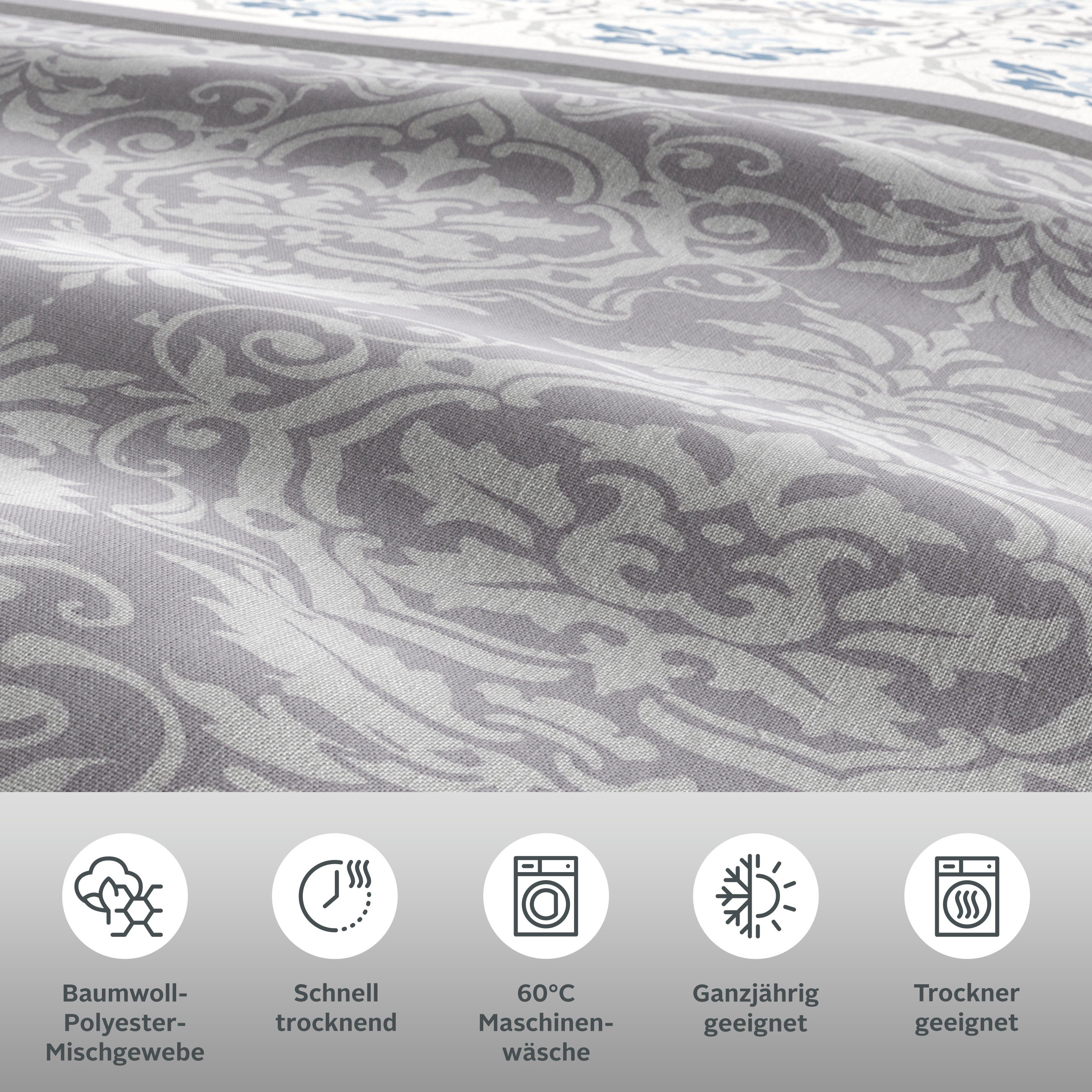 OTTO home Bettwäsche Cremona, Polycotton recycelt, 2 teilig, romantische Bettwäsche in verschiedenen Qualitäten, ab Gr. 135x200 cm