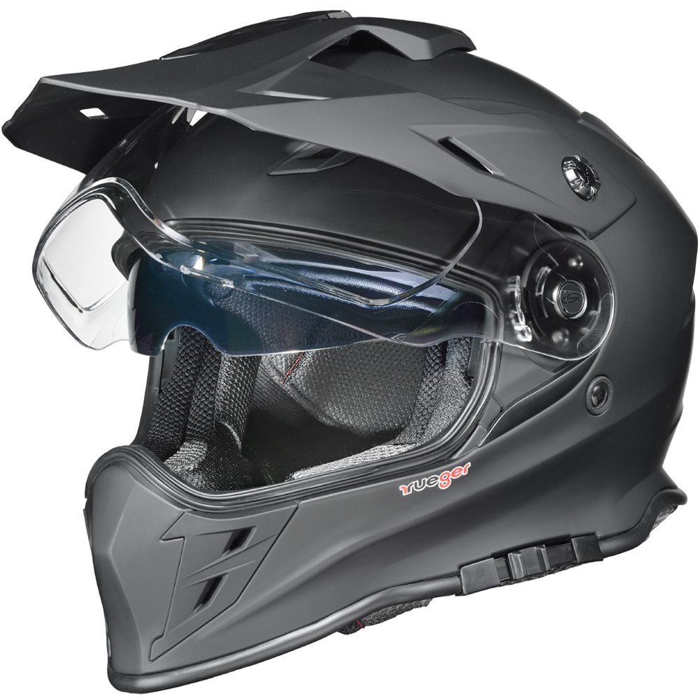 rueger-helmets Motorradhelm RX-967 Crosshelm Integralhelm Quad Cross Enduro Motocross Offroad Helm PinlockRX-967 Matt Schwarz XS