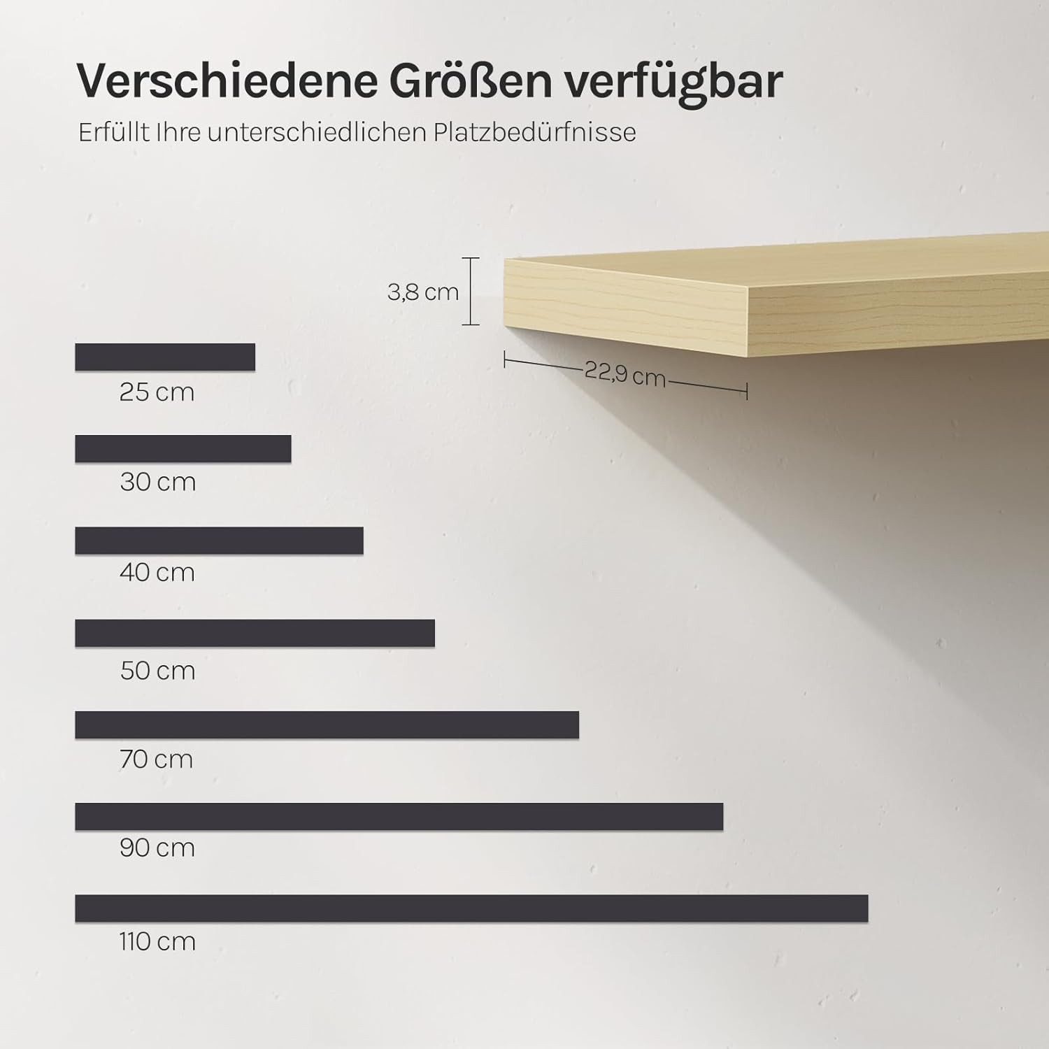 Woltu Wandregal, 2er-Set Wandboard CD DVD Regal Bücherregal Holz Board
