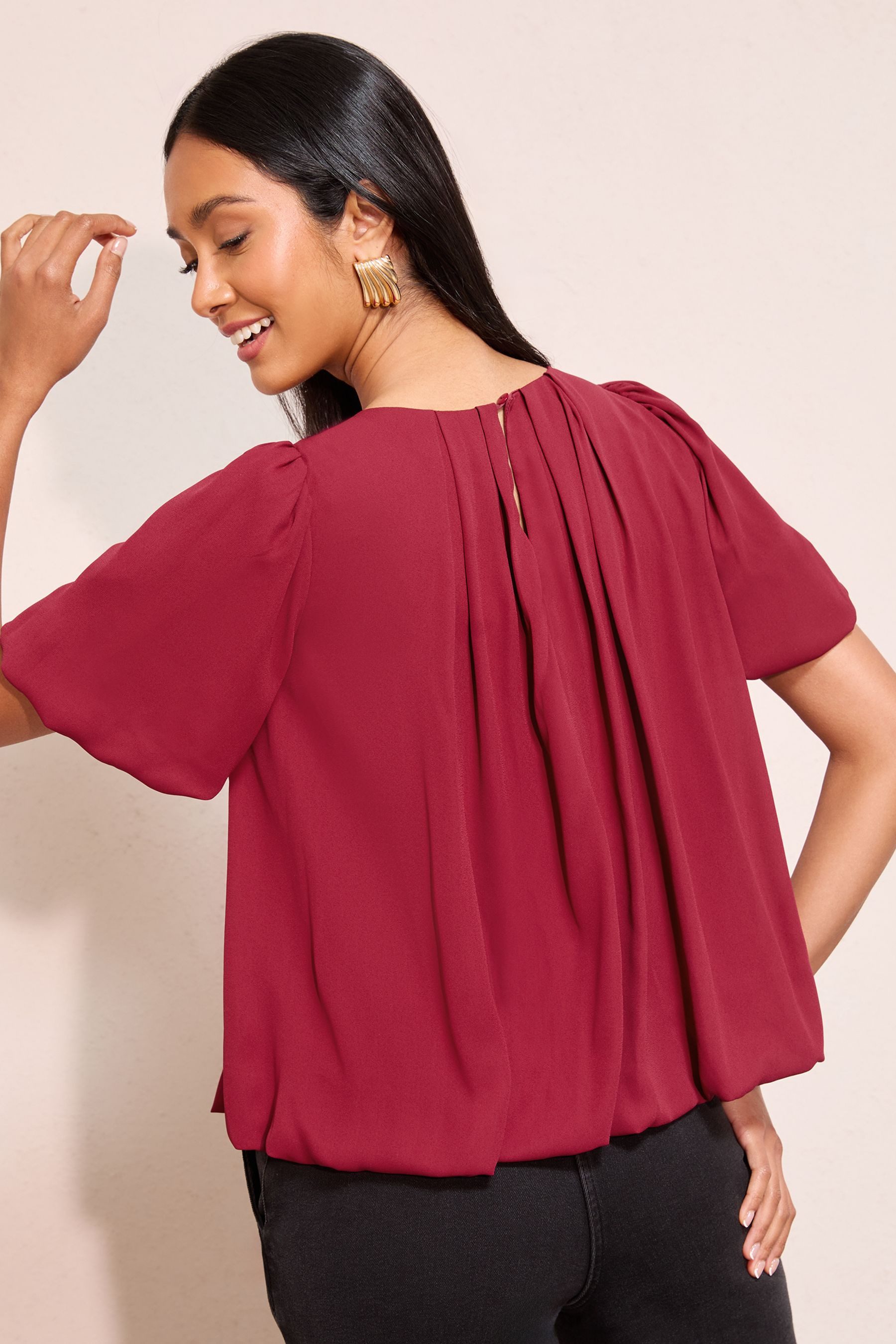 Friends Like These Kurzarmbluse Friends Like These Kurzärmelige Plissee-Blu günstig online kaufen