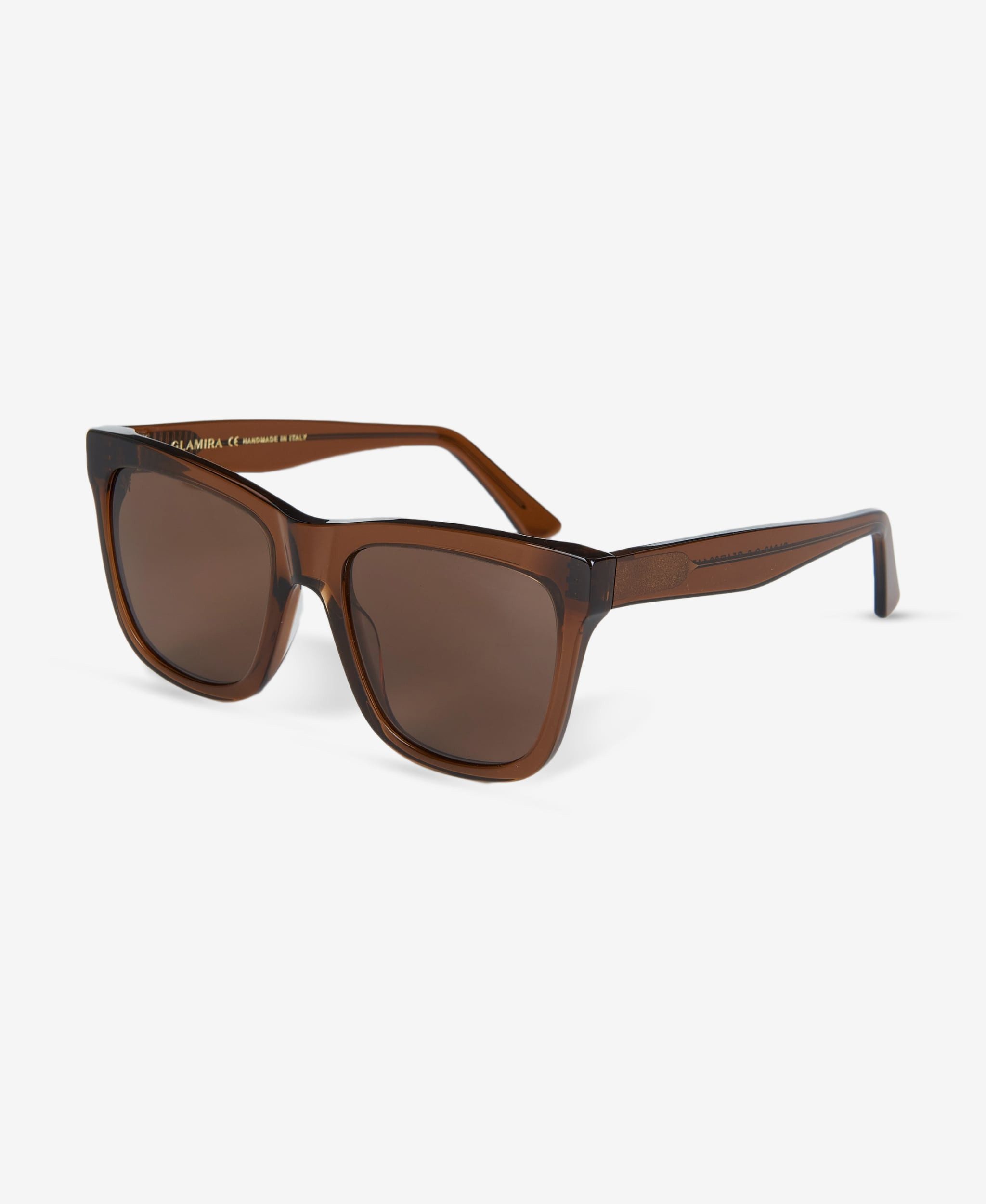 GLAMIRA Sonnenbrille Quadratische Glänzend Braune Damensonnenbrille (1-St) mit polarisierten Linsen
