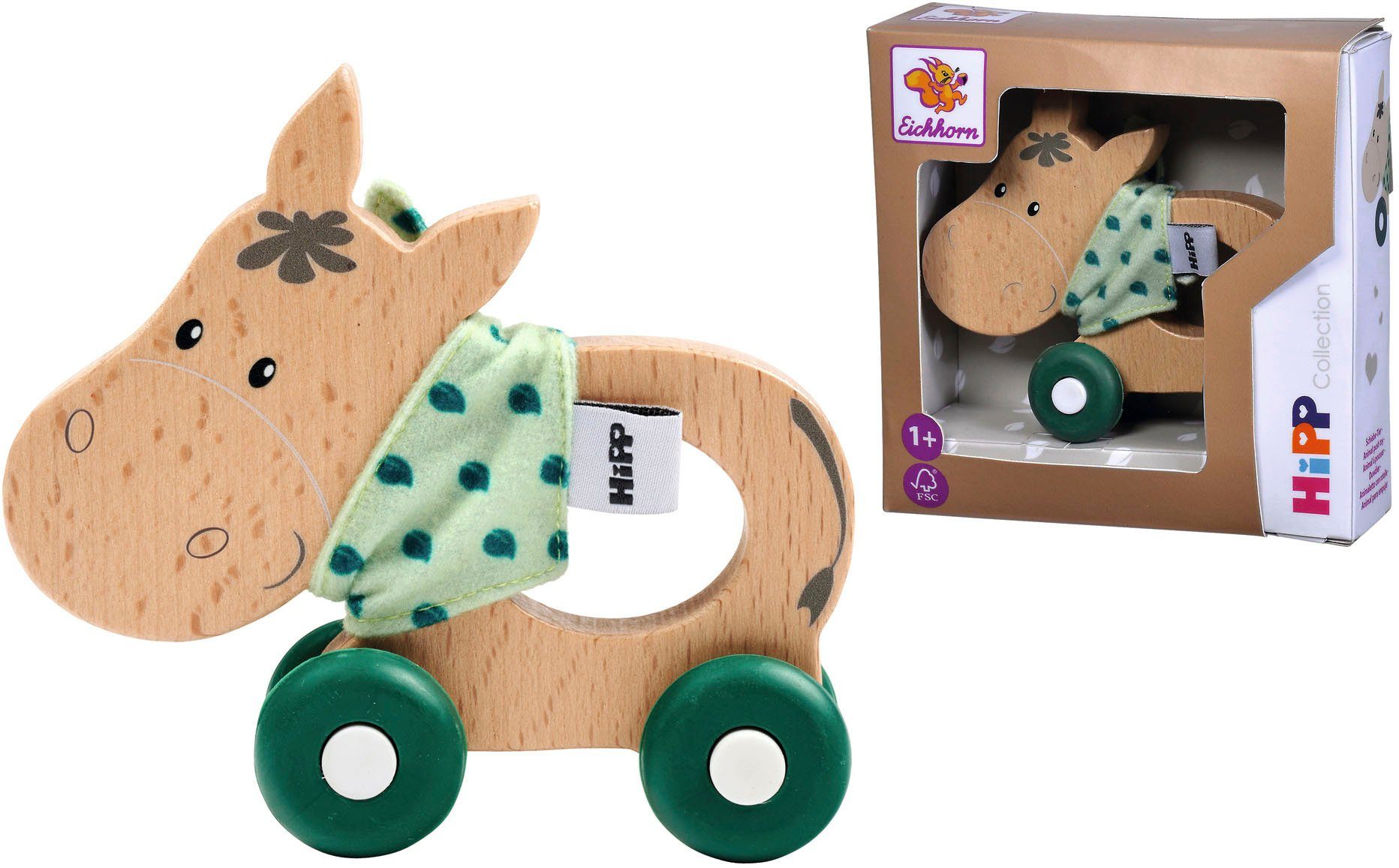Eichhorn Greifspielzeug Baby HiPP Schiebe-Esel, FSC® - schützt Wald günstig online kaufen