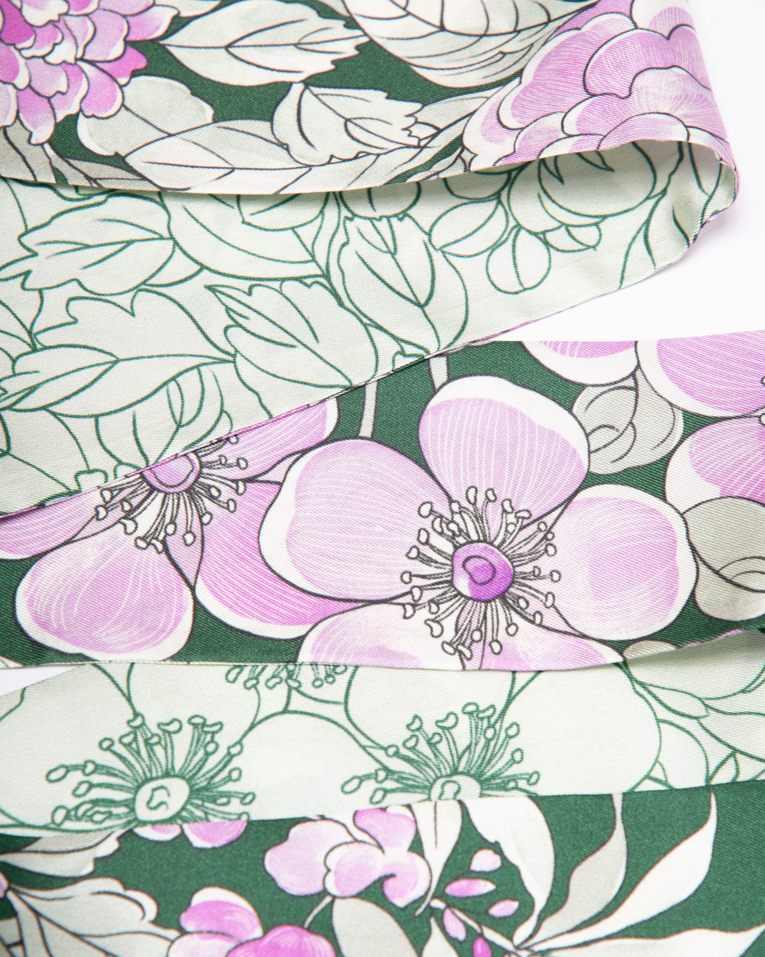 MayTree Seidentuch Seidenbandeau Twillseide beidseitig, Sommerblüte 7 x 116 cm, (Stück), Seidentuch, 100% Twillseide