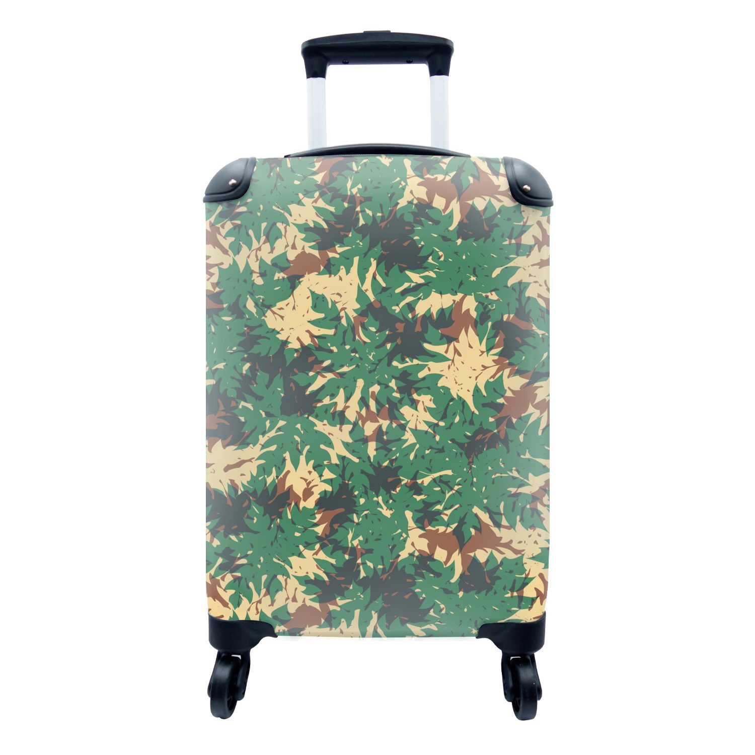 MuchoWow Handgepäckkoffer Muster - Dschungel - Camouflage, 4 Rollen, Reisetasche mit rollen, Handgepäck für Ferien, Trolley, Reisekoffer