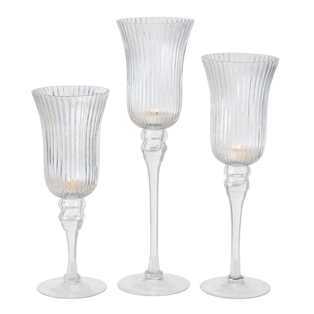 BOLTZE GRUPPE GmbH Windlicht Windlicht Manou Glas lackiert transparent H 30-40 cm 3er Set