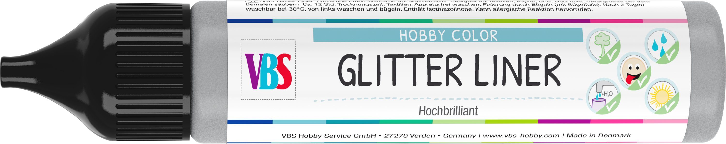 VBS Bastelfarbe Glitter Liner, 28 ml