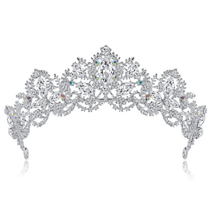 Leway Diadem Tiara der Krone-Frauen eingelegte Kristallblume-Brauthochzeits-Krone-Rhinestone-Krone