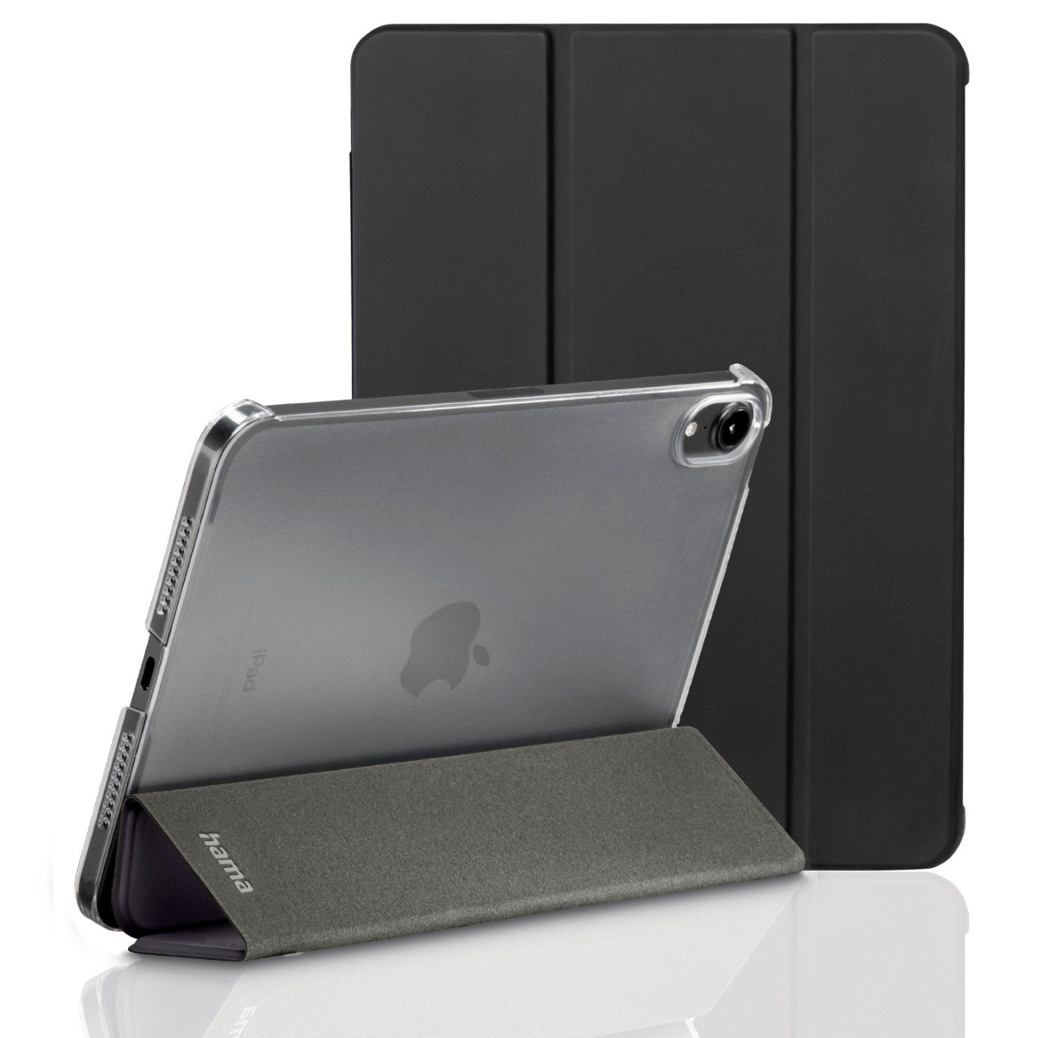 Hama Tablet-Hülle Smart Case Tasche Fold Clear Cover Hülle Schwarz, Standfunktion Magnet-Verschluss für Apple iPad mini 7 2024 6 2021 8,3"