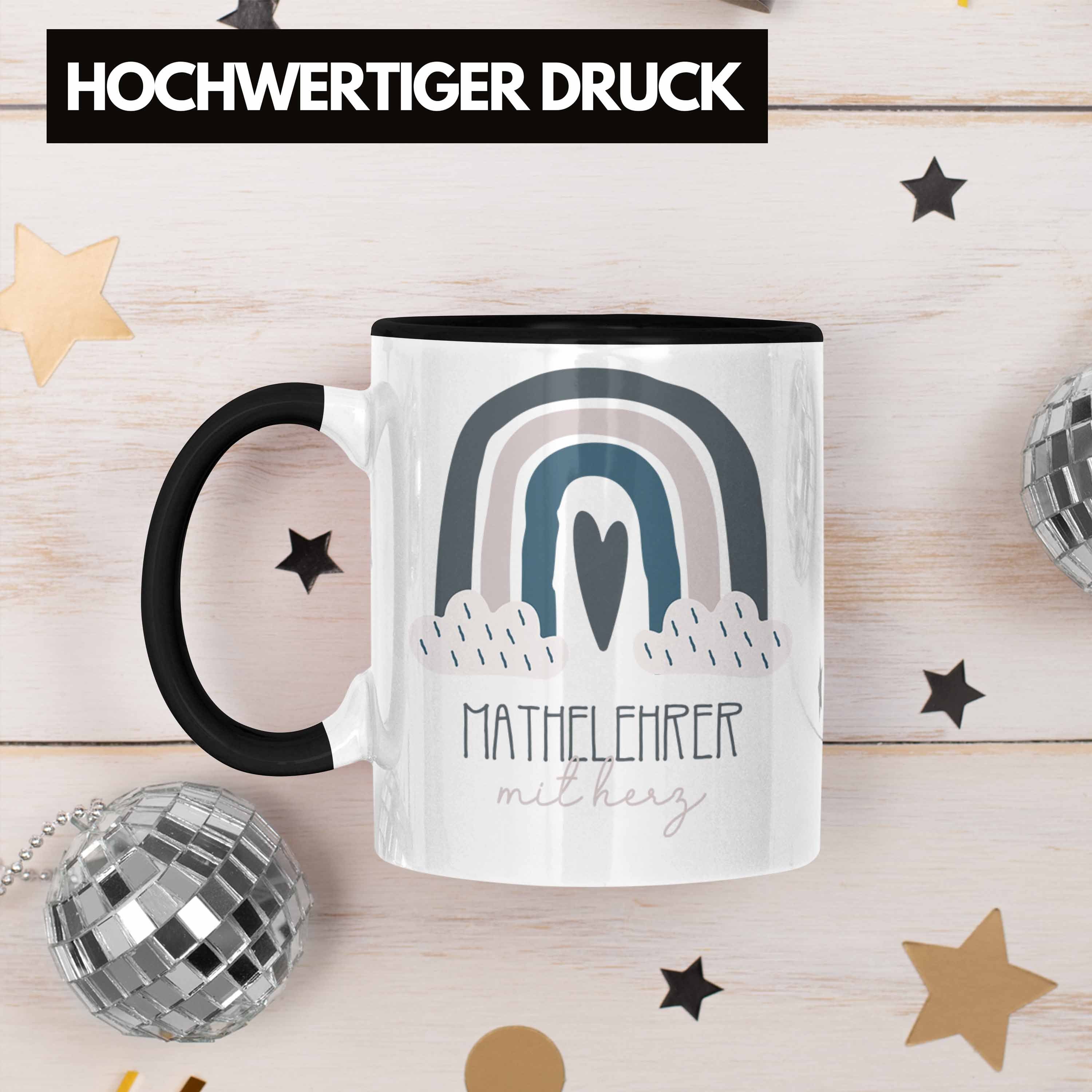 Trendation Tasse Bester Mathelehrer Schwarz für Geschenkidee Danke Kaffeetassse Geschenk Tasse