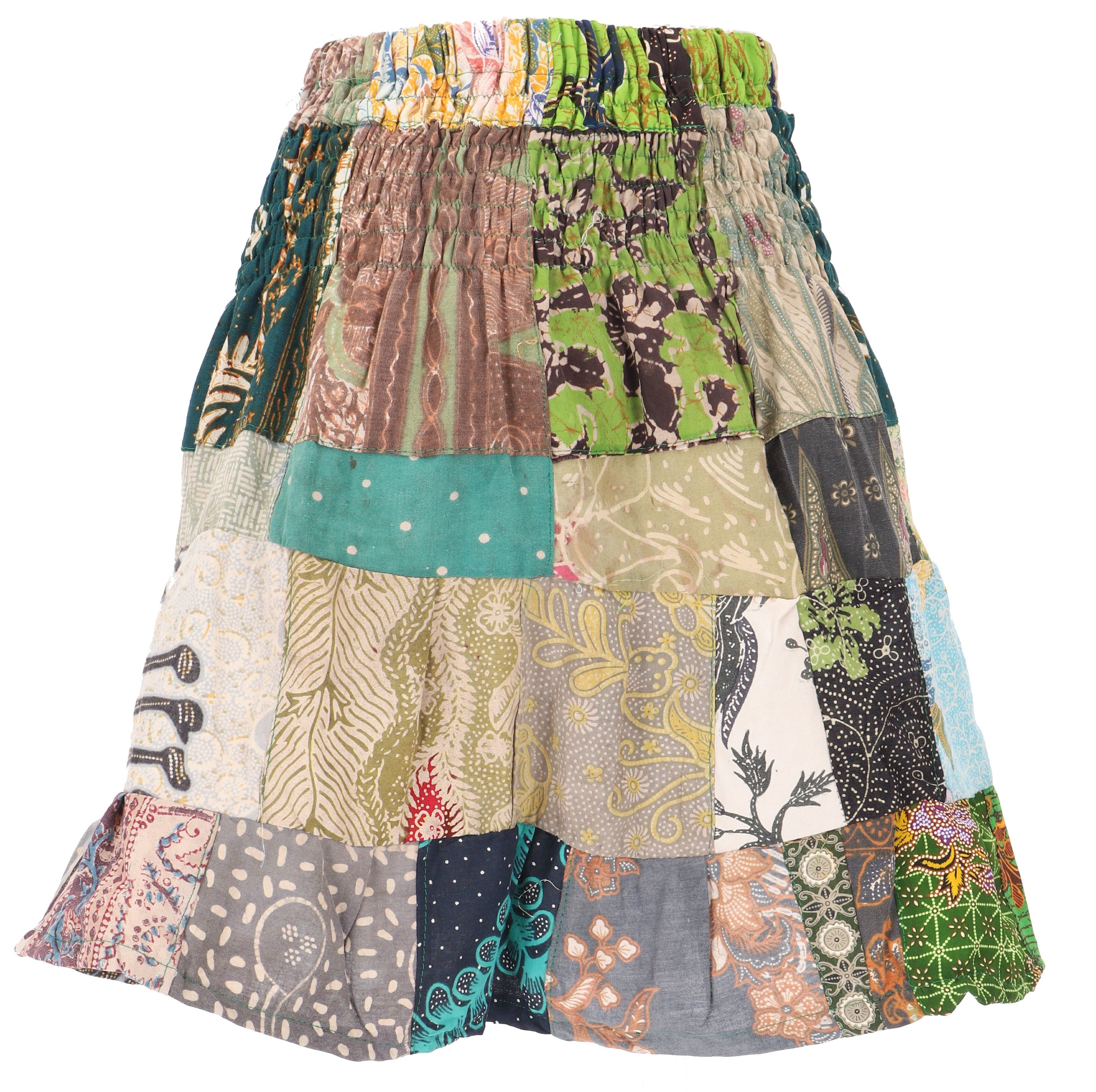 Guru-Shop Minirock Weit schwingender upcyceling Patchwork.. günstig online kaufen