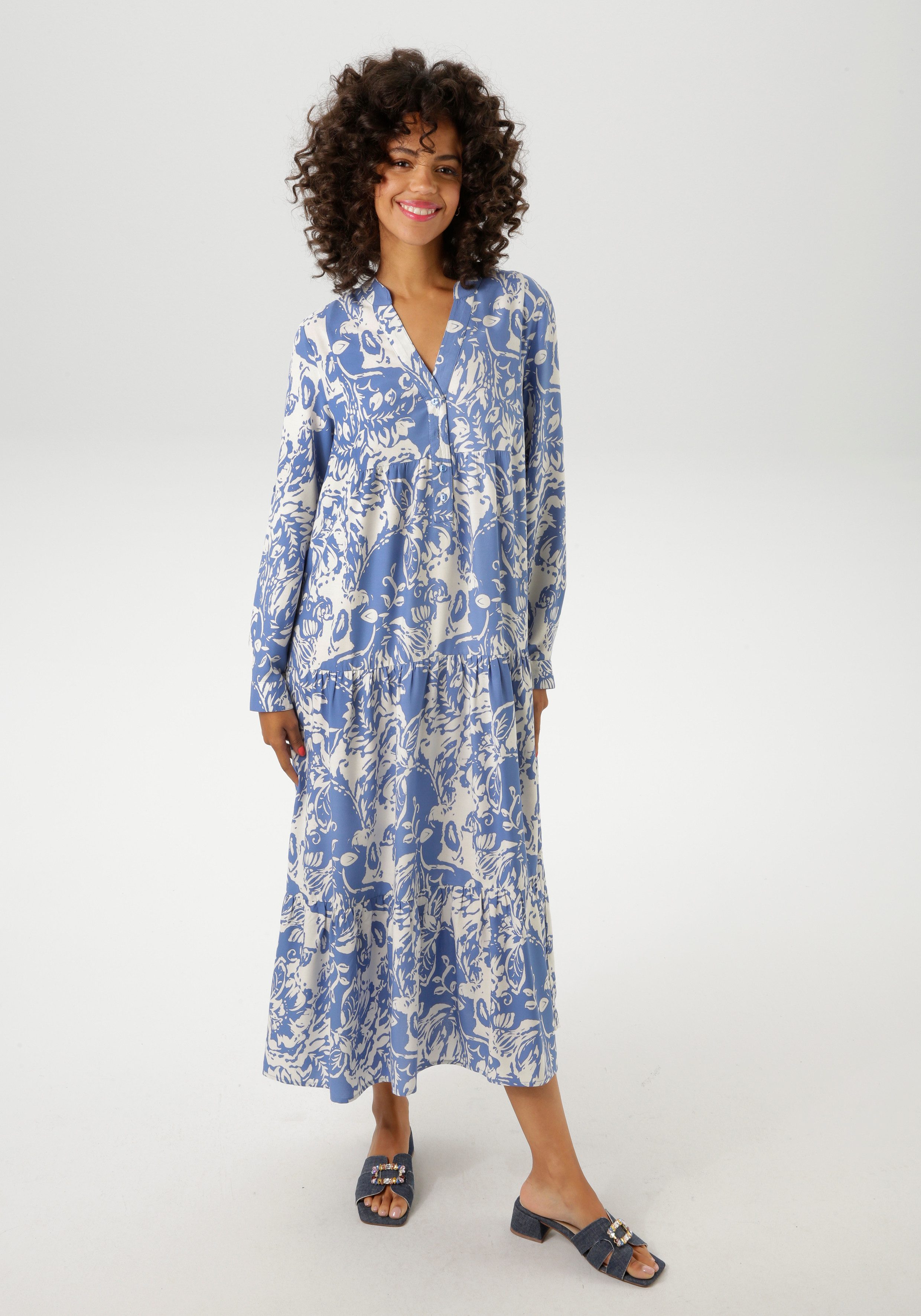 Aniston CASUAL Maxikleid mit großflächigem. grafischen günstig online kaufen