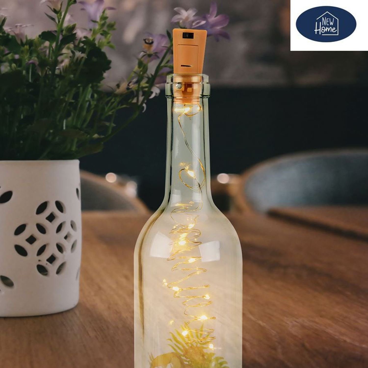 BURI LED Dekolicht Flaschenlicht 10 LEDs Lichterkette Korken Drahtlichterke günstig online kaufen