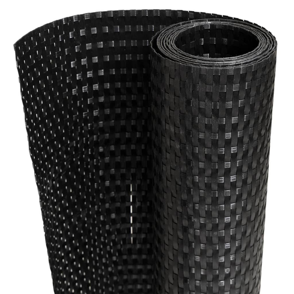 vidaXL Gartenzaun Balkon-Sichtschutz Schwarz 300x90 cm Poly Rattan, (1-St)