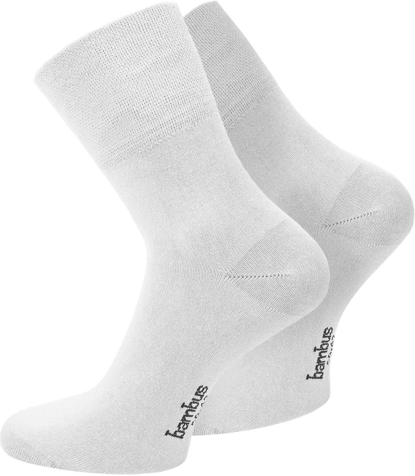 normani Basicsocken Viskose seidenweich Weiß 6 Paar Kurzschaft Bambus-Gesundheitssocken (6er-Set, Paar) 6 durch