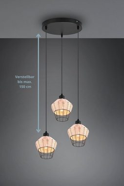 lightling Pendelleuchte Bojan, ohne Leuchtmittel, stylische Pendellampe aus Rattangeflecht