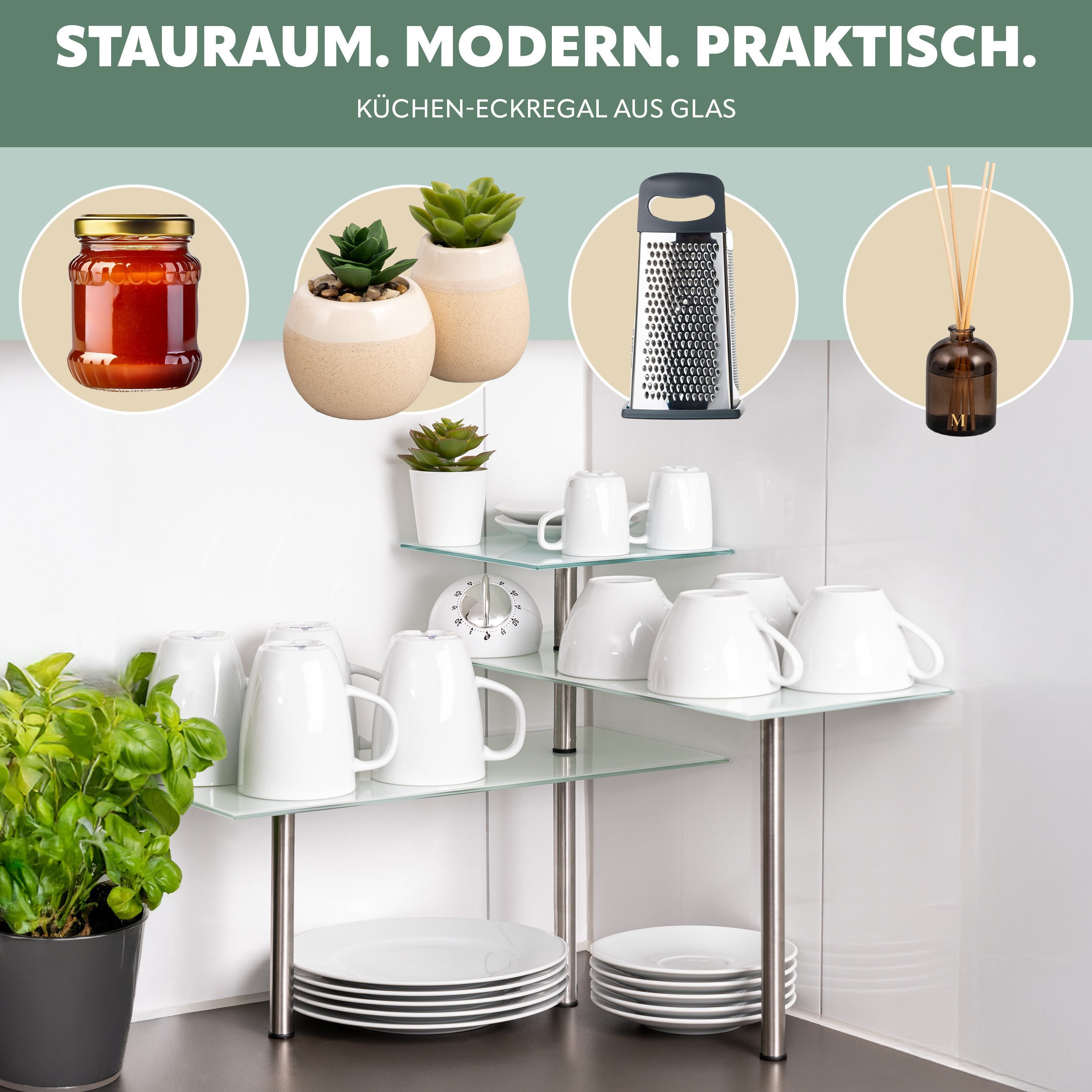 bremermann Küchenregal Eckregal, aus Glas und günstig online kaufen