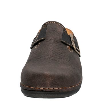 Fischer-Markenschuh Mario Clog aus Nappan (Lederimitat), herausnehmbares Fußbett aus Leder