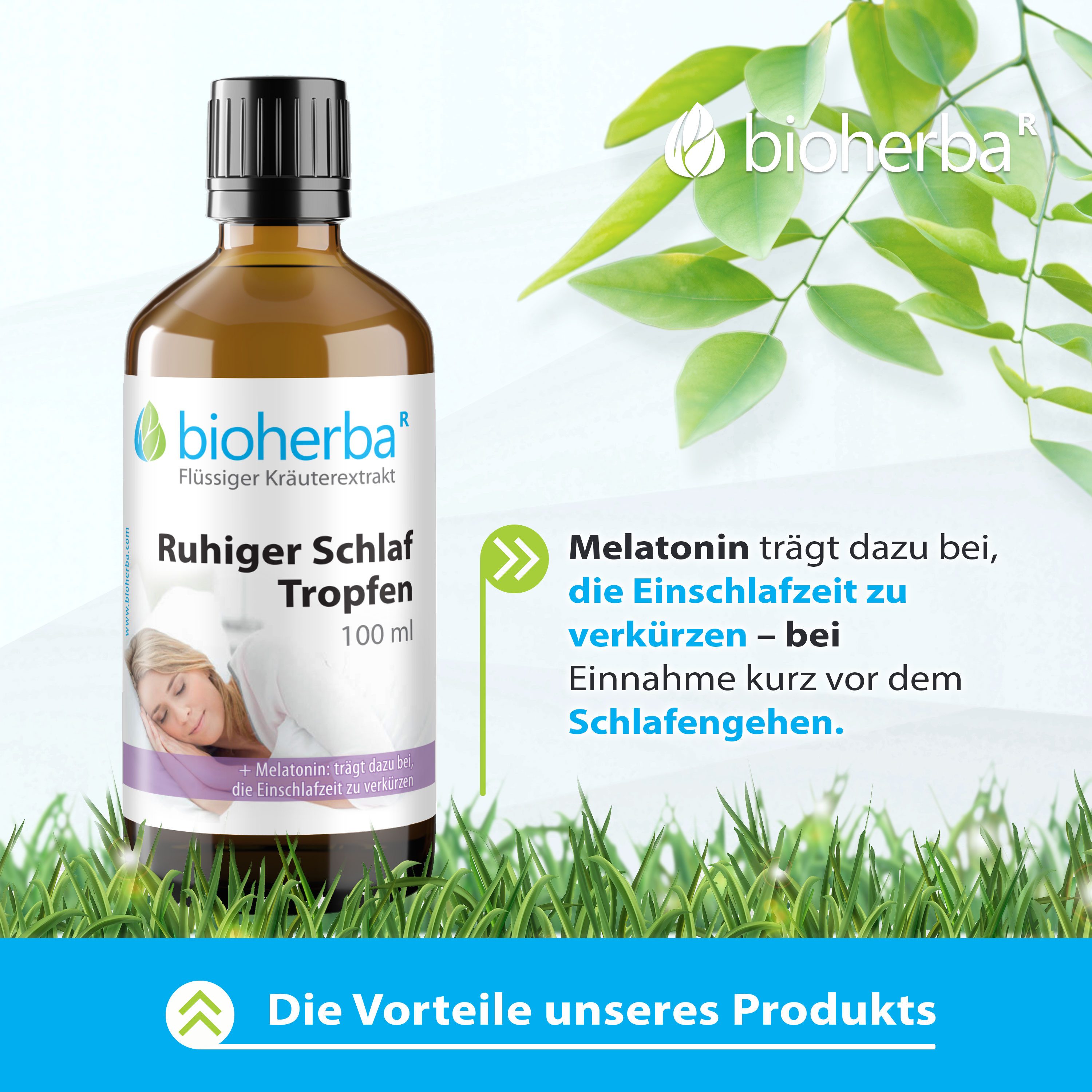 BIOHERBA R Bioherba Ruhiger Schlaf Tropfen Tinktur 100 ml Glasflasche, 1 er