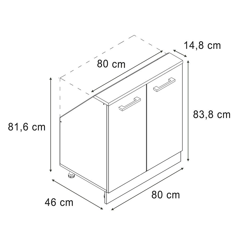 Vicco Kommode Rion, Anthrazit Hochglanz/Weiß/Weiß, mit 2 Türen (1 St)
