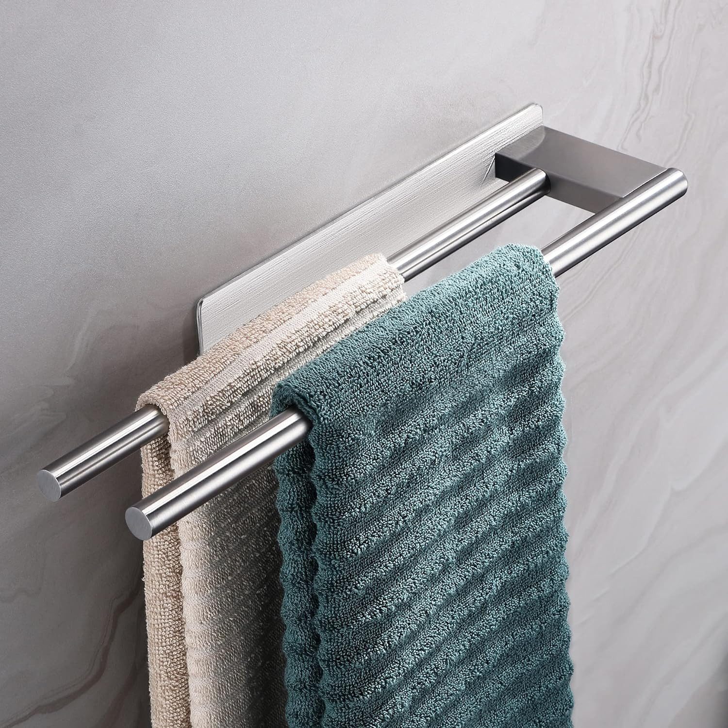 Coonoor Handtuchhalter Edelstahl Handtuchhalter Selbstklebend Doppelstange günstig online kaufen
