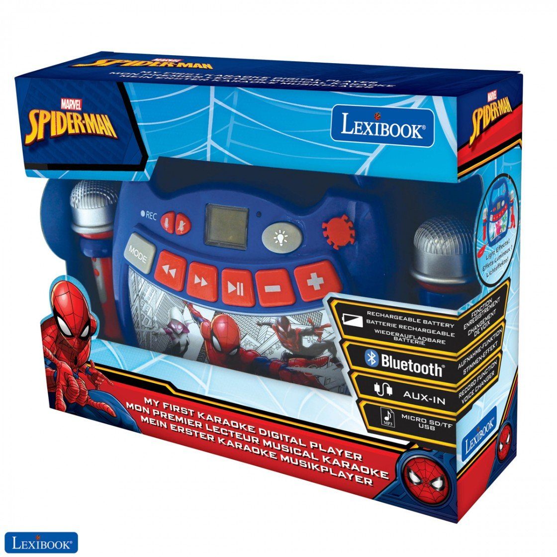 Lexibook® Spider-Man Bluetooth-Lautsprecher mit und Lichtern Mikrofonen CD-Player 2