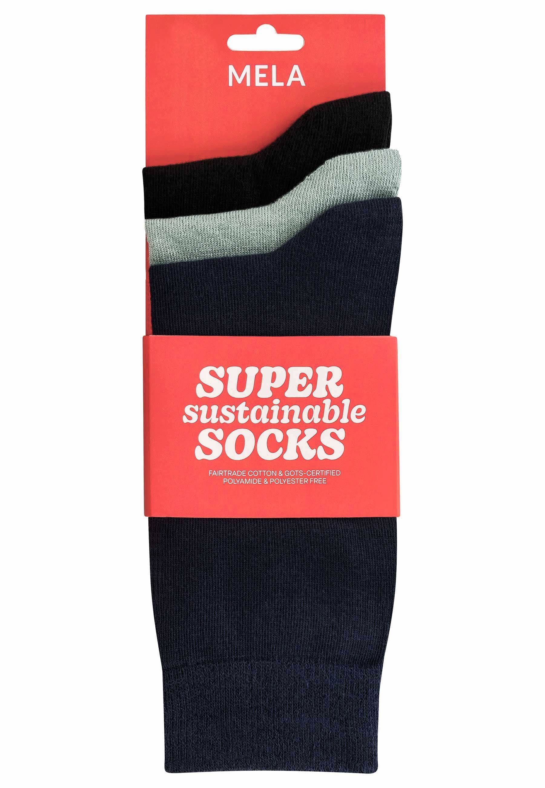 navy Basic Pack / 3er MELA schwarz Socken Socken mint /
