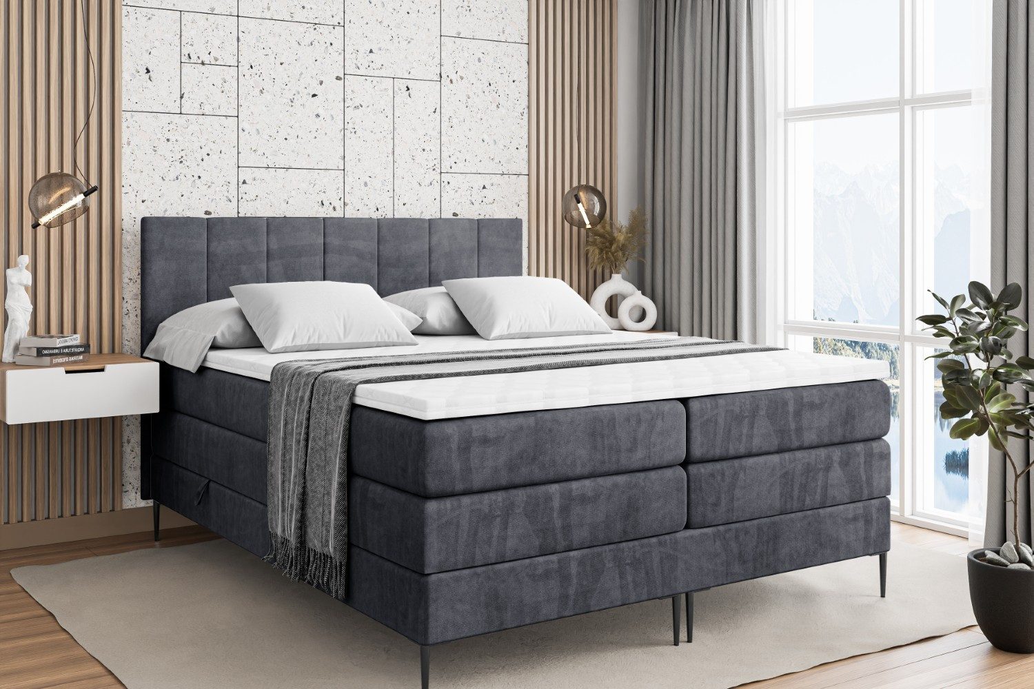 ALTDECOR Boxspringbett MOETI-F KING (Multipocket-Matratze H4, günstig online kaufen