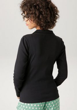 Aniston CASUAL Langarmshirt mit Polokragen