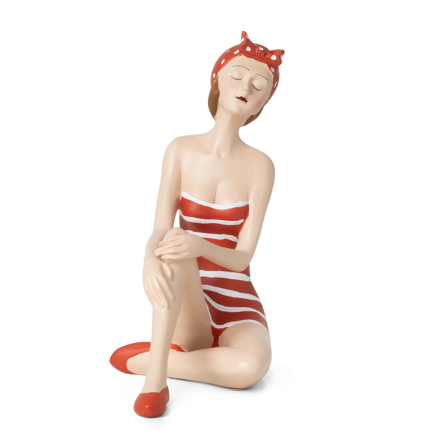 Dekofigur Schwimmbad, mit Chic Shabby Dekoration Figur Badeanzug Badezimmer Stil Roter Badeanzug Dekofigur Moritz Badenixe