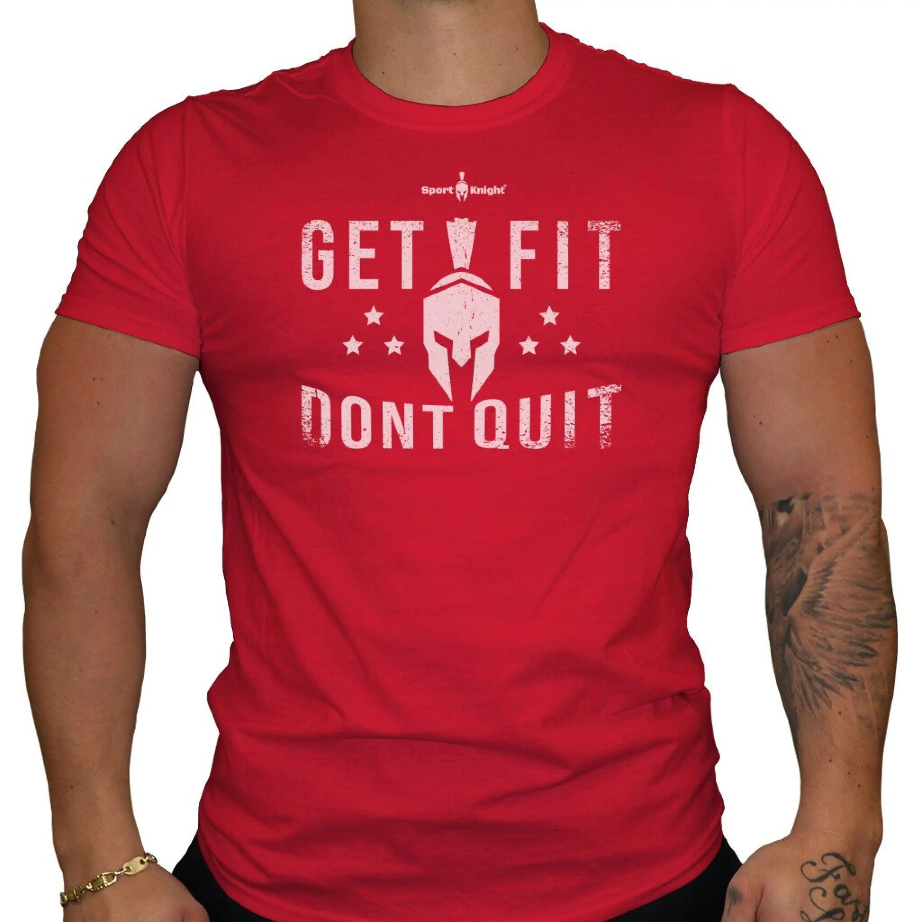 Sport-Knight® T-Shirt Sport-Knight® Herren Fitness T-Shirt "Get Fit Dont Quit"