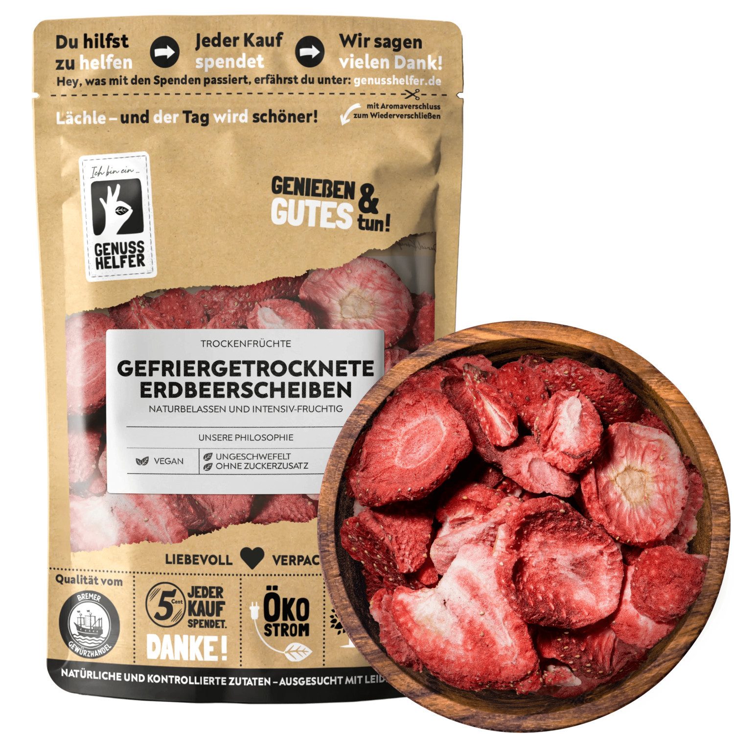 Bremer Gewürzhandel Trockenfrüchte Erdbeerscheiben, gefriergetrocknet, 30 g