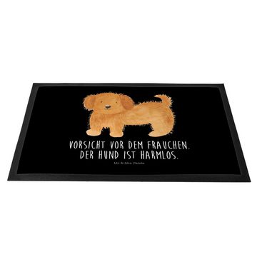 Fußmatte Hund flauschig - Schwarz - Geschenk, Haustürmatte, Motivfußmatte, Hun, Mr. & Mrs. Panda, Höhe: 0.6 mm