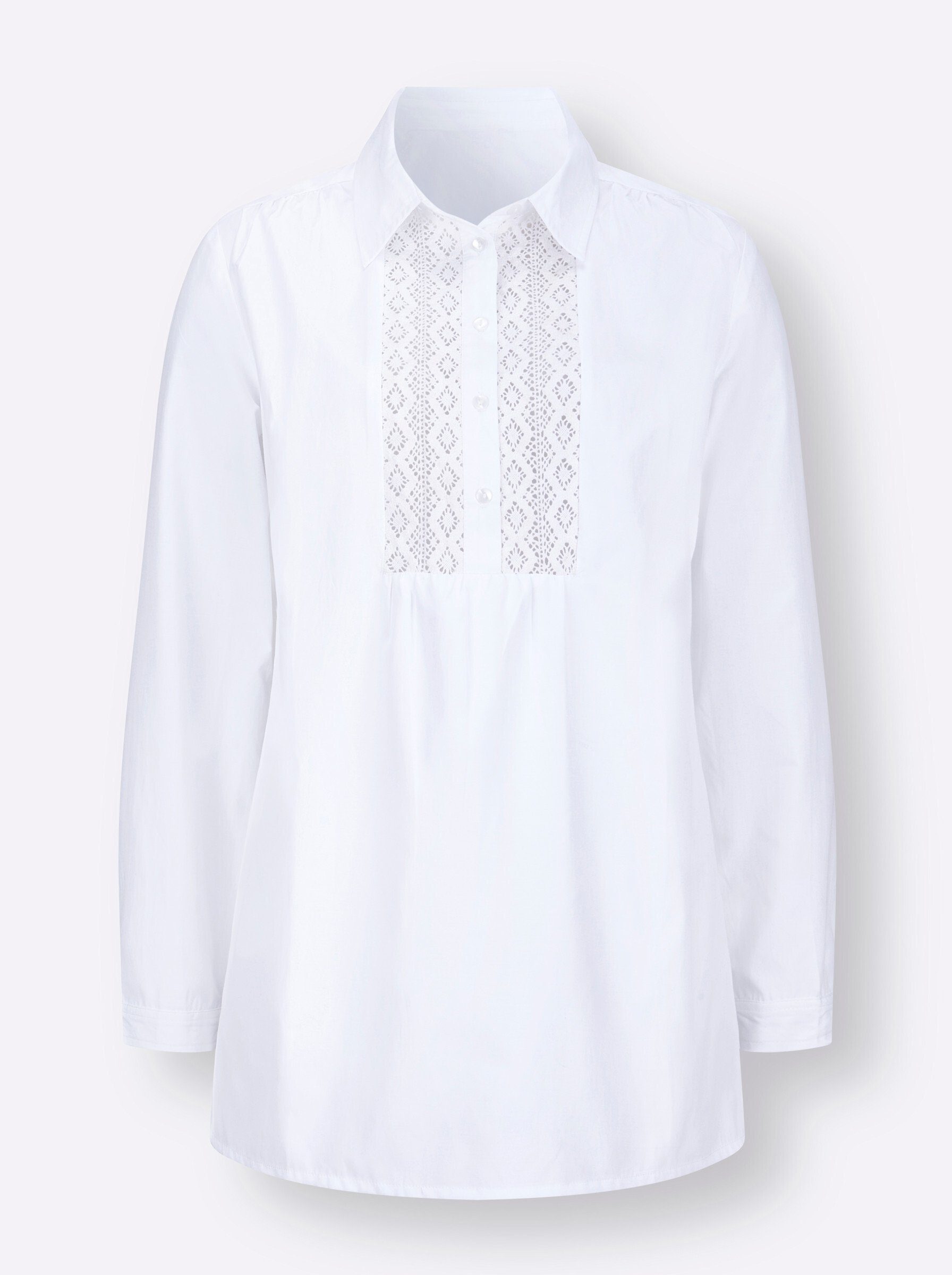 Sieh an! Klassische weiß Bluse