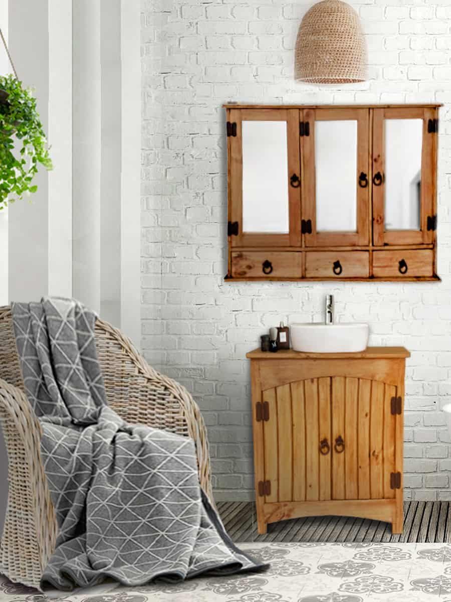 MiaMöbel Unterschrank Mexico aus massivem Pinienholz Honig