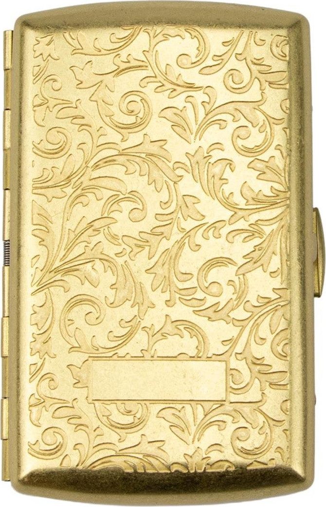 Jean Claude Bogenetui Zigarettenetui Messing gold antik oder Venetian 14er mit Bügel, für 14 Zigaretten