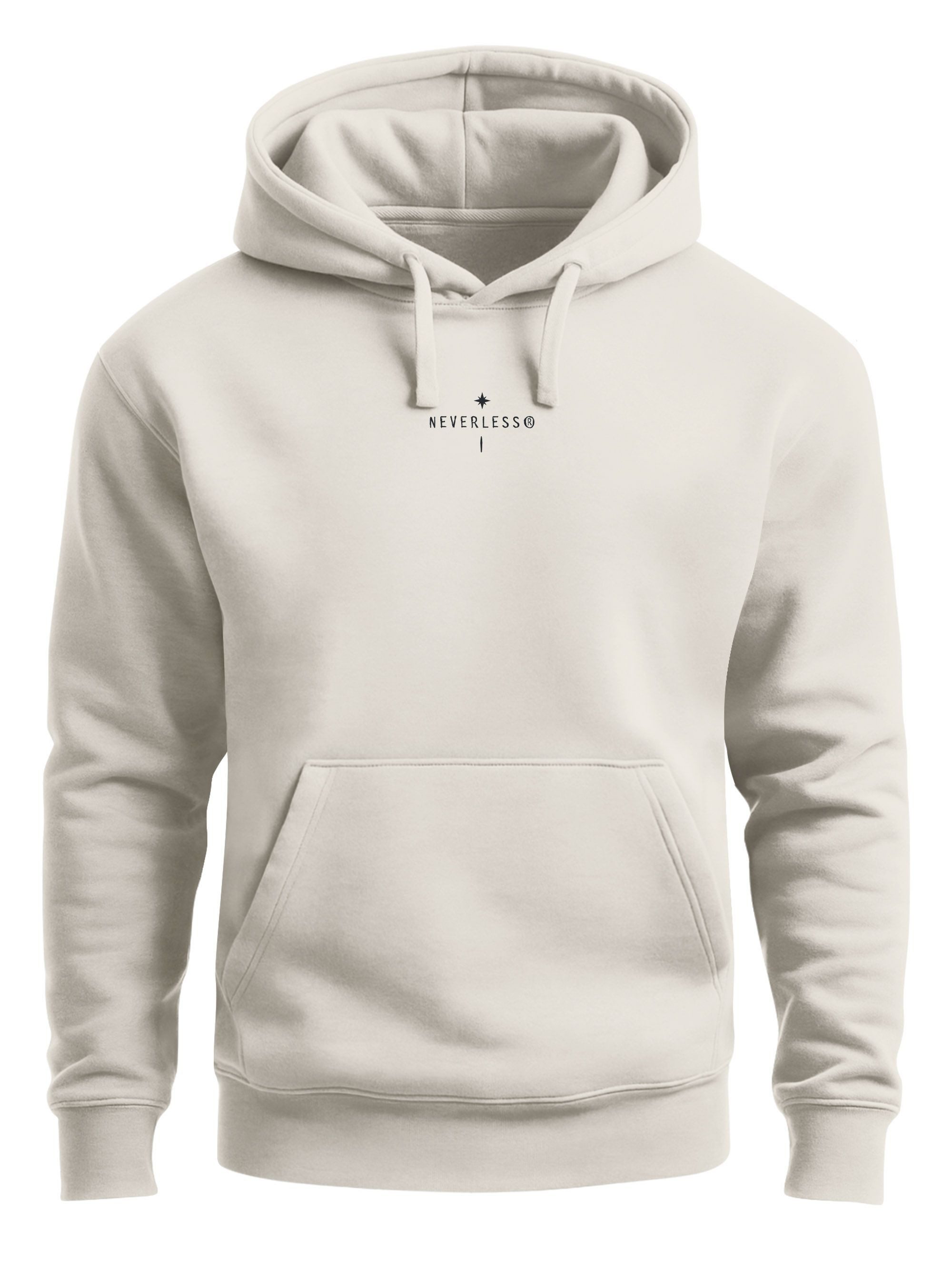Neverless Hoodie Herren Hoodie Backprint Nature Symbole, Kompass, Berge, Baum