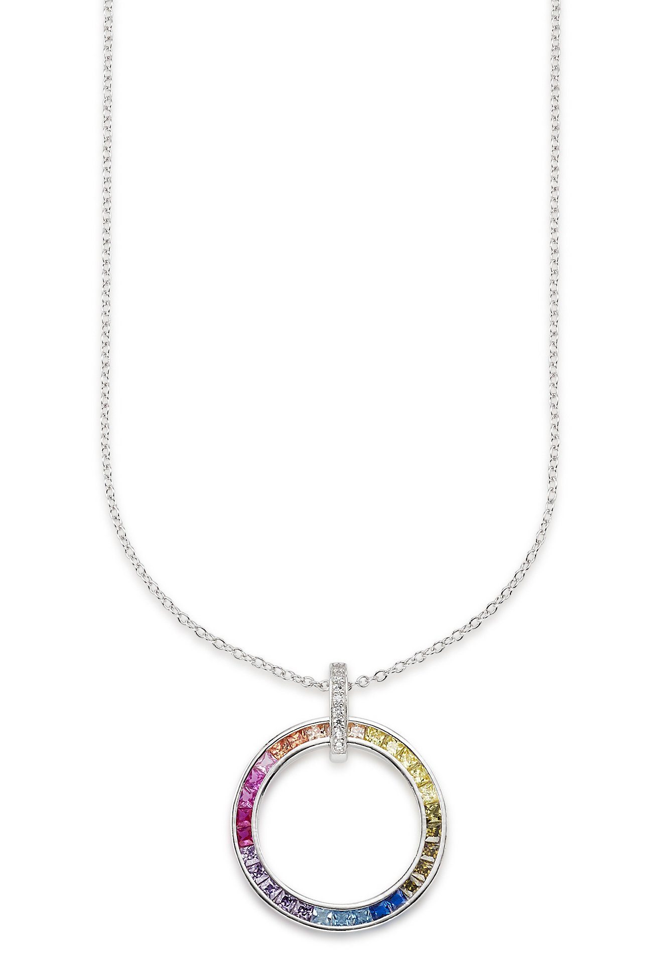 Bruno Banani Kette mit Anhänger Schmuck Geschenk Silber 925 Halsschmuck Halskette Regenbogen, zu Kleid, Shirt, Jeans, Sneaker! Anlass Geburtstag Weihnachten