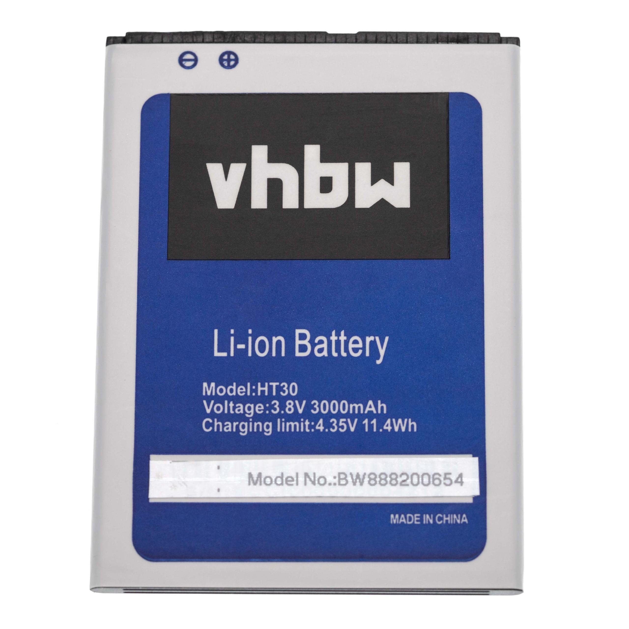 vhbw kompatibel mit HomTom HT30 Pro, HT30 Smartphone-Akku Li-Ion 3000 mAh (3,8 V)