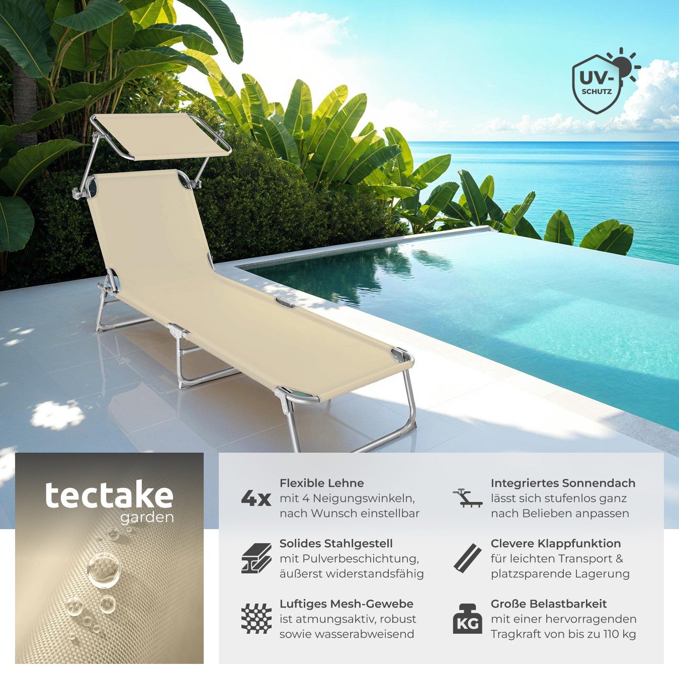 tectake Gartenliege 2er Set Gartenliege, Set, günstig online kaufen