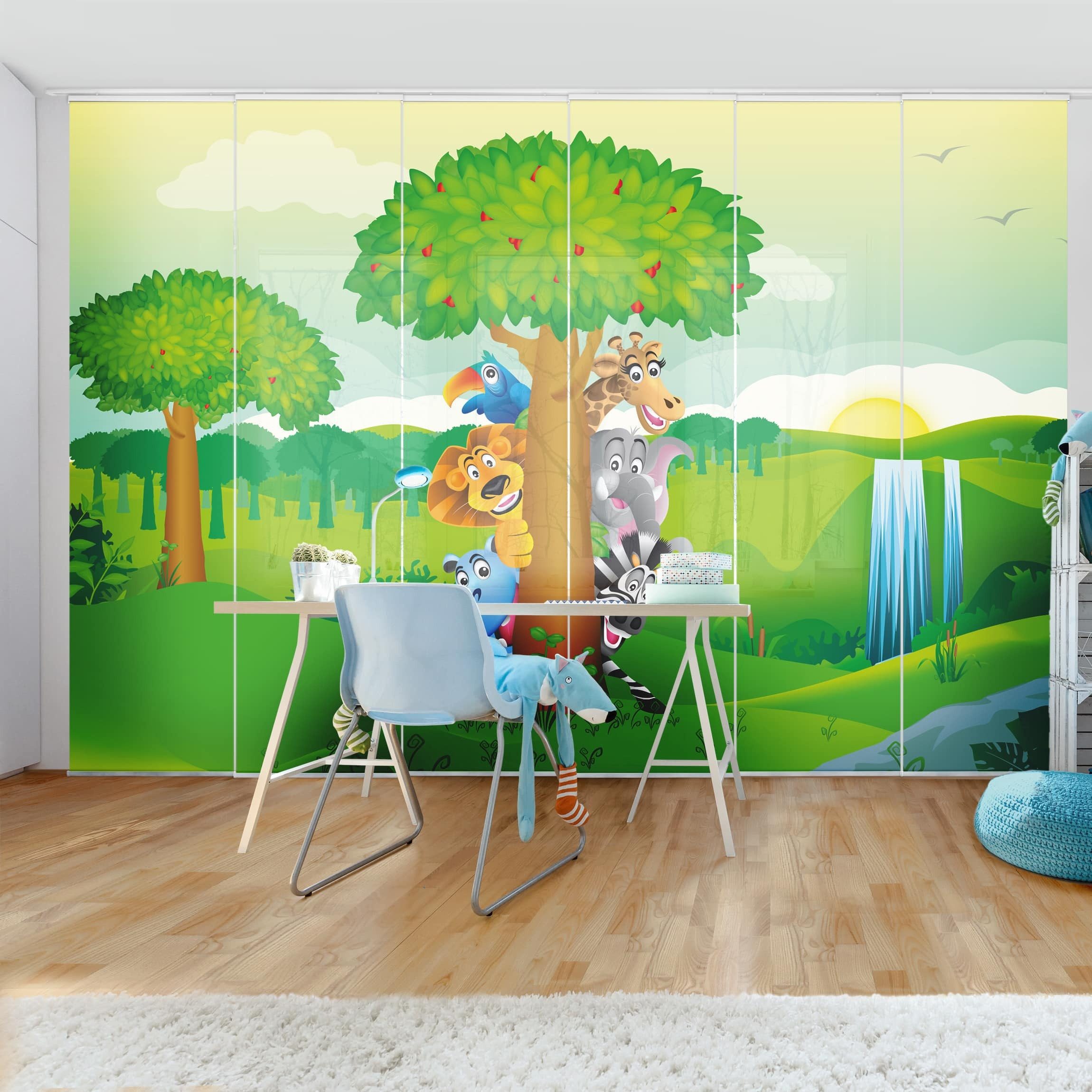Bilderdepot24 Schiebegardine modern Flächenvorhang blickdicht Dschungeltier günstig online kaufen