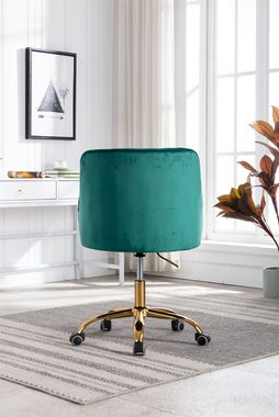 REDOM Stuhl Samt Bürostuhl, Schminkstuhl, 360° drehbar, höhenverstellbar (hübscher schicker Stuhl, goldener Bürostuhl), hübscher schicker Stuhl, goldener Bürostuhl