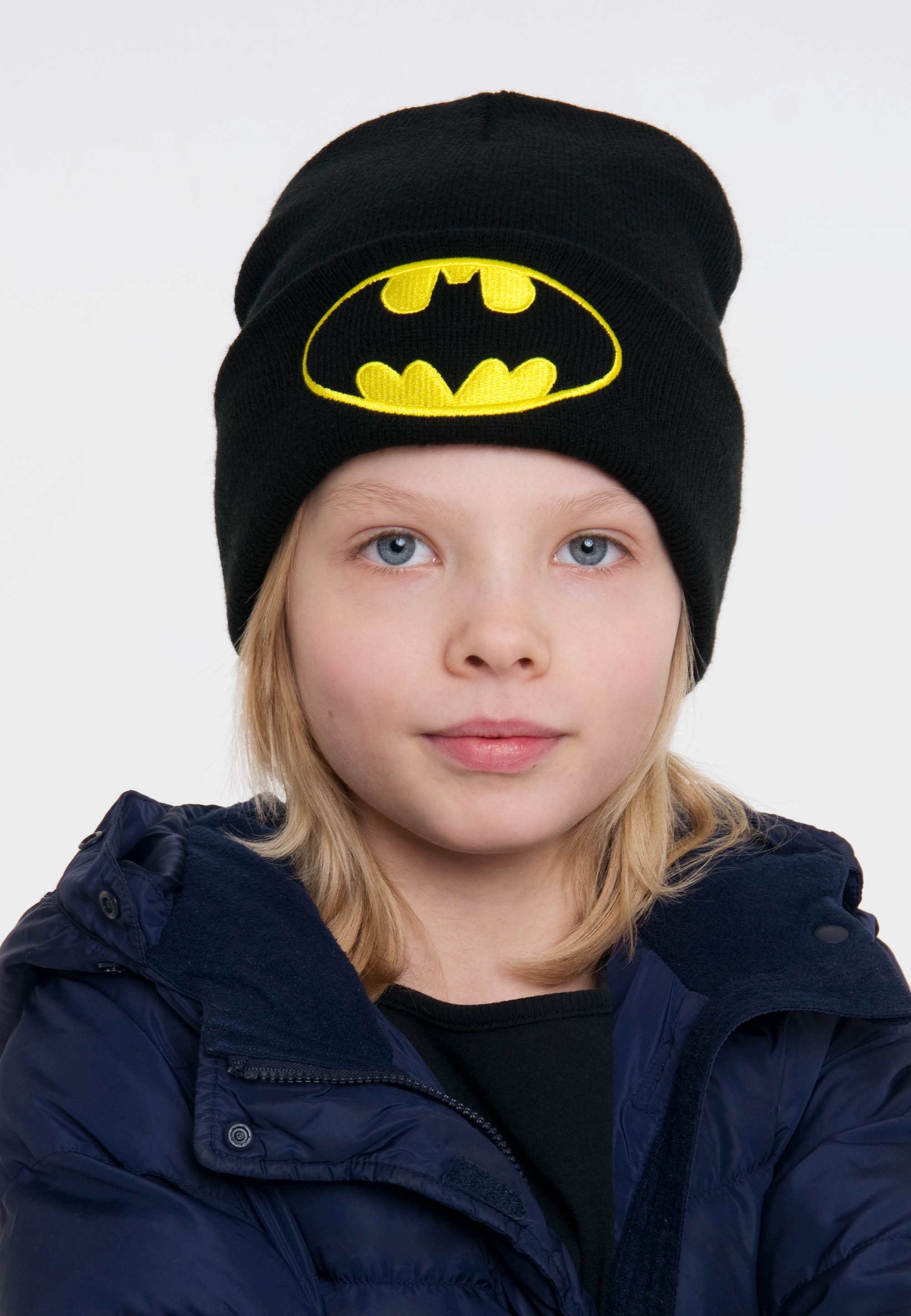 LOGOSHIRT Strickmütze DC - Batman Logo mit coolem Batman-Logo