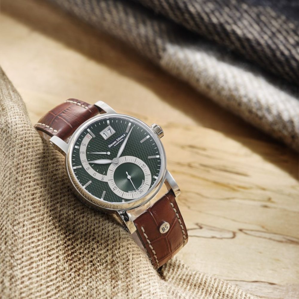 BRUNO SÖHNLE Luxusuhr 17-13073-482, Saphirglas, Grün, Edelstahl, Herren