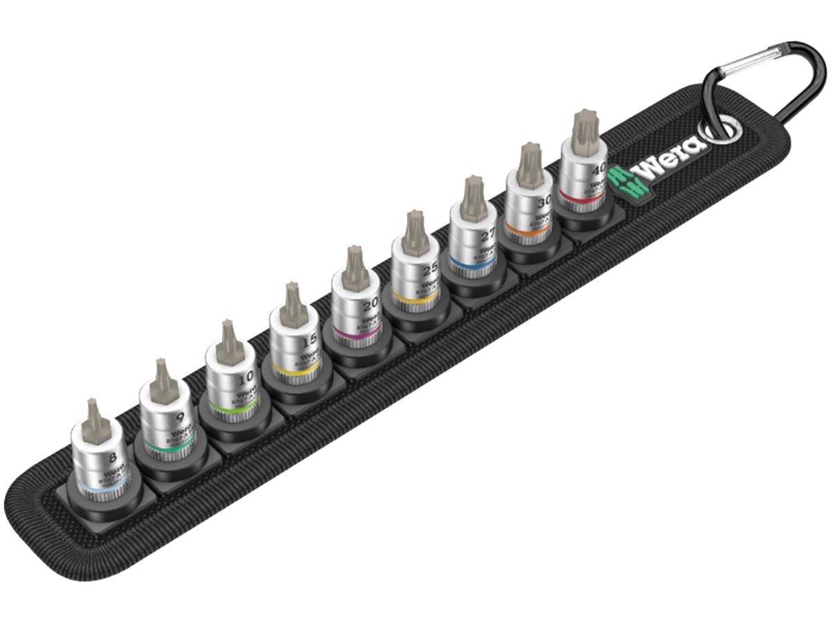 Wera Bit-Set Belt 3 TORX HF, Set, Zyklop Bitnuss-Satz mit Haltefunktion 1/4"Antrieb 9-teilig