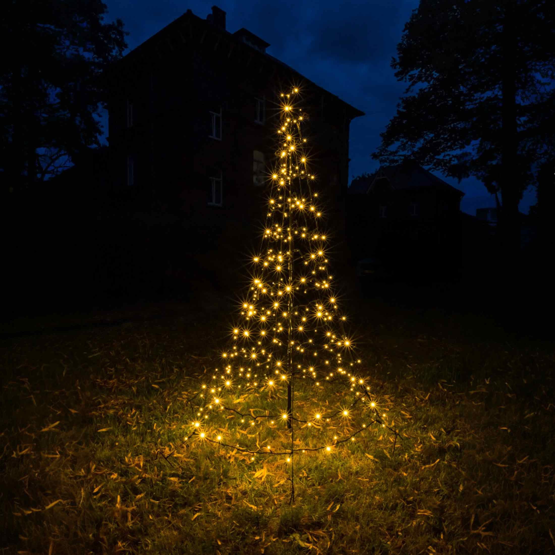 FHS LED-Lichterkette Galaxy, 200cm 300 LEDs warmweiß 6 Stränge Metallgestell, 6 Lichterkettenstränge mit zusätzlichem Gewebe zur Verstärkung