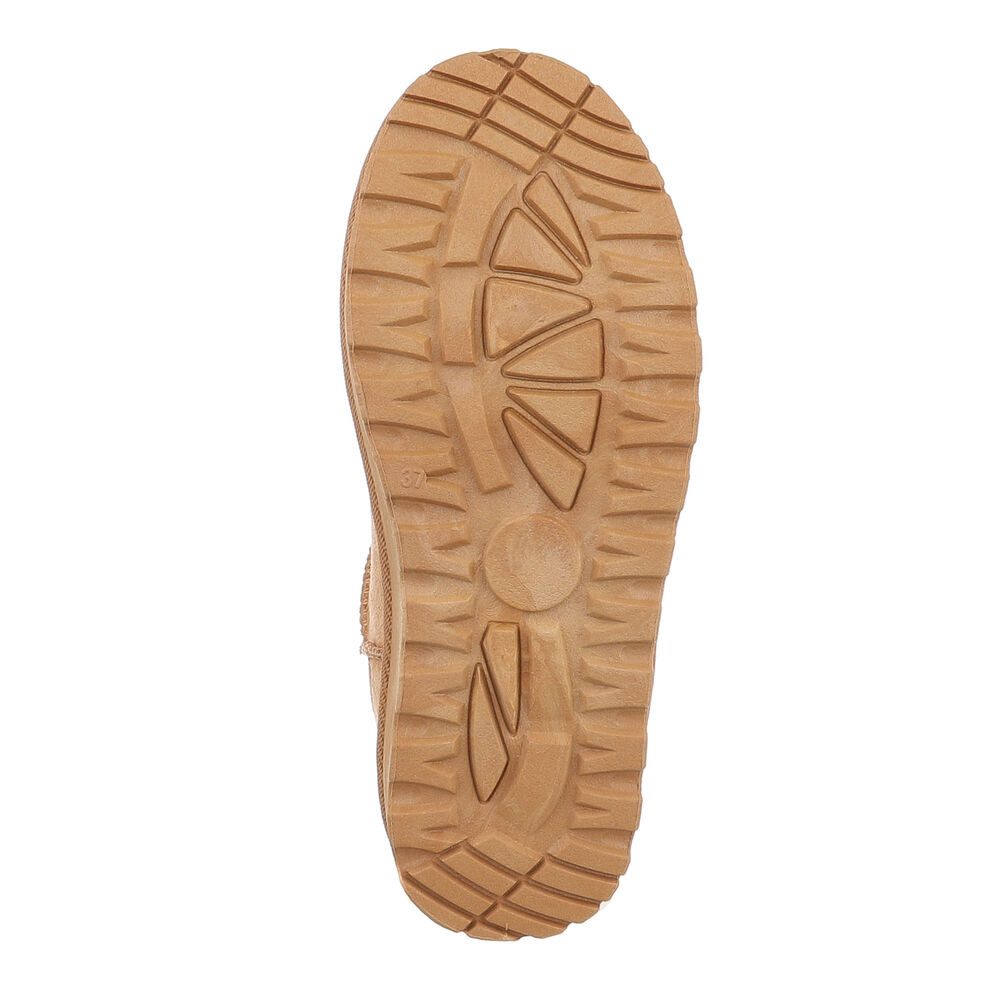 Ital-Design Damen Snowboots Freizeit Snowboots (87451970) Flach Plateaustiefeletten in Camel – Bild 3 von 5