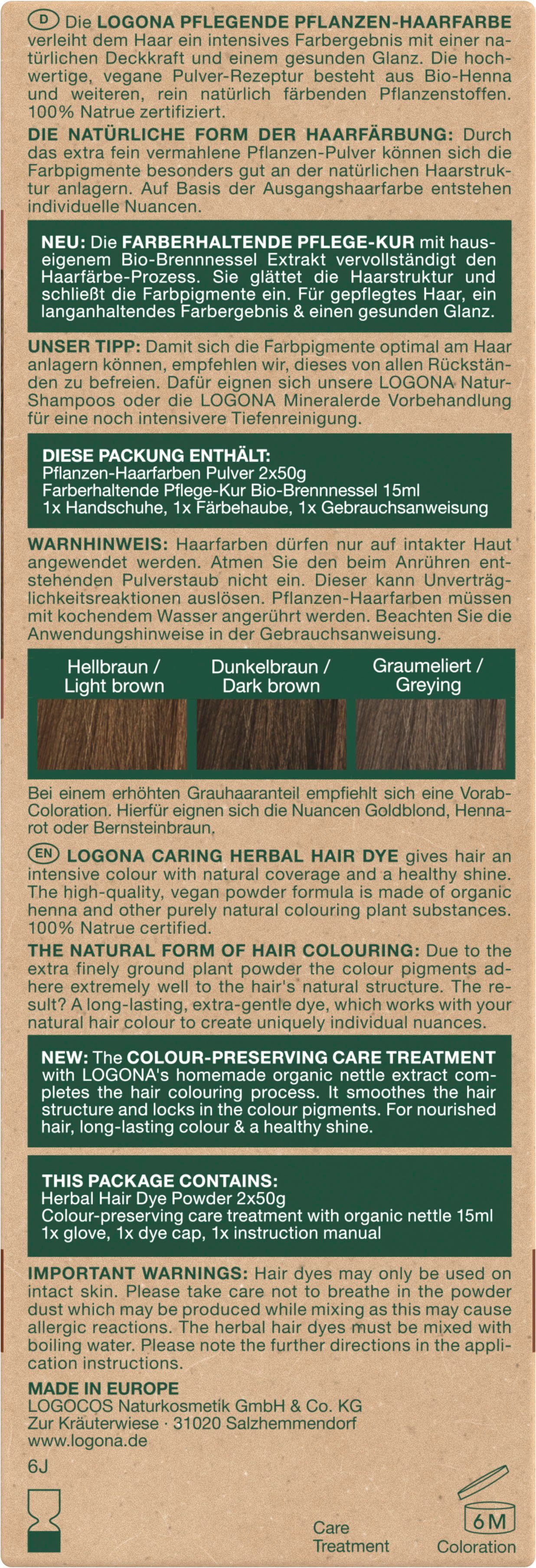 LOGONA Haarfarbe Pflanzen-Haarfarbe Pulver 08 Aschbraun