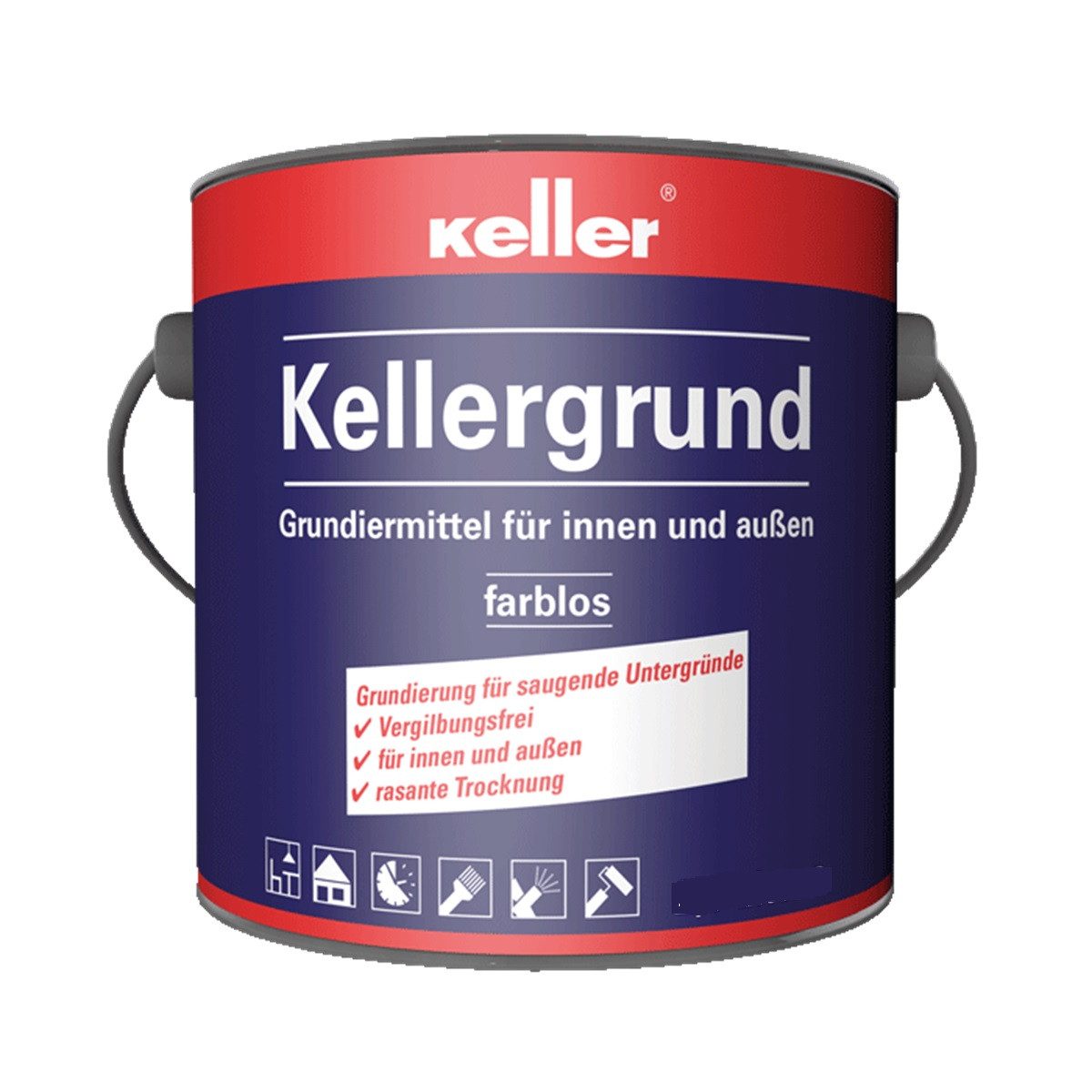 Jaegerlacke Tiefengrund Keller® Kellergrund 580 farblose Grundierung für saugende Untergünde, schnell trocknend, dauerelastisch, für innen und außen