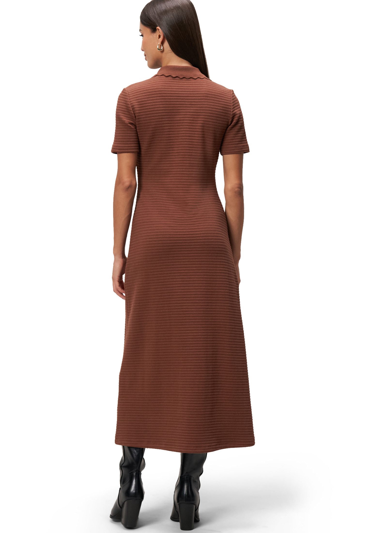 Zero Strickkleid Damen mit Polokragen Knopfleiste